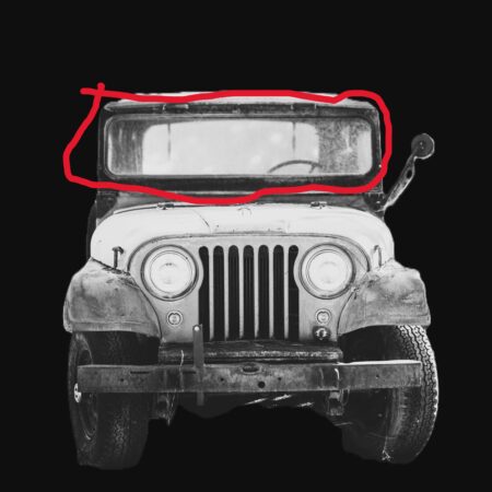 Reproduction Windshield glass fits Willys CJ5, CJ7, CJ8 Scrambler 76-86